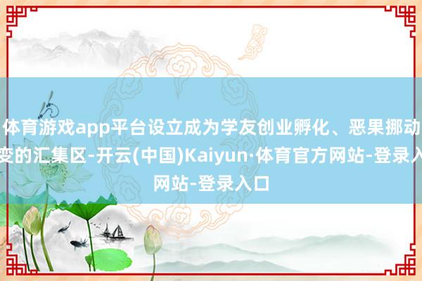 体育游戏app平台设立成为学友创业孵化、恶果挪动蜕变的汇集区-开云(中国)Kaiyun·体育官方网站-登录入口